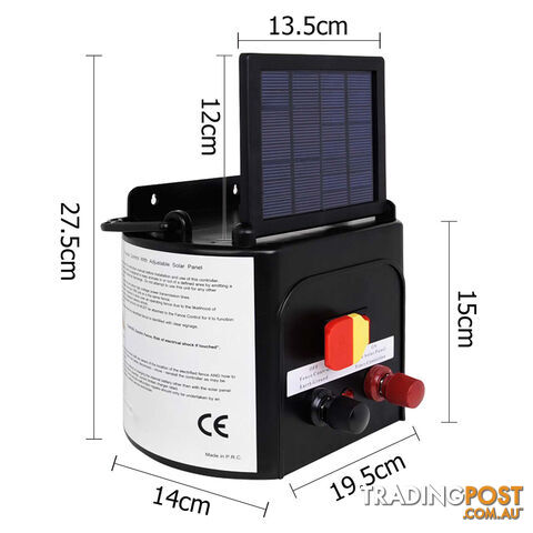 Solar Power Electric Fence Energiser Energizer Charger 8Km / 0.3J