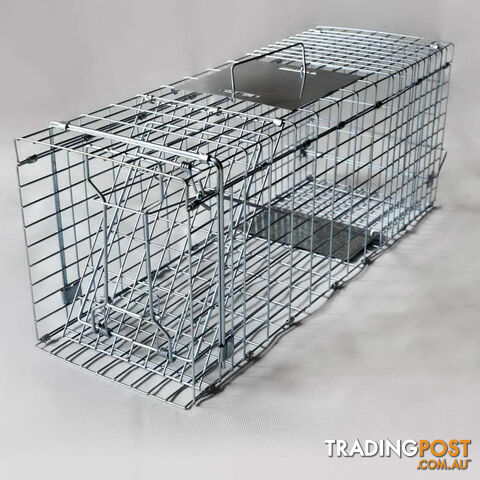 Humane Animal Trap Cage 94 x 34 x 36cm Silver