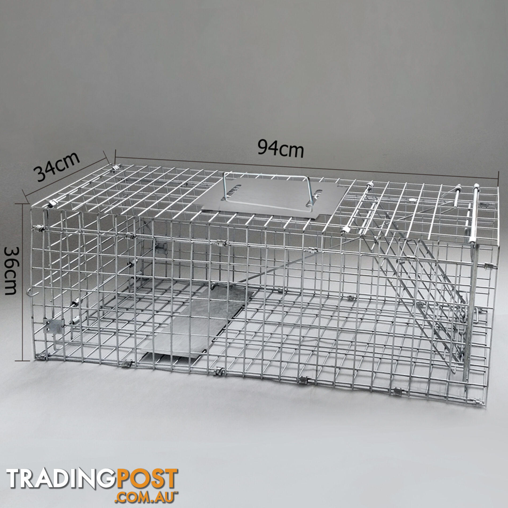 Humane Animal Trap Cage 94 x 34 x 36cm Silver