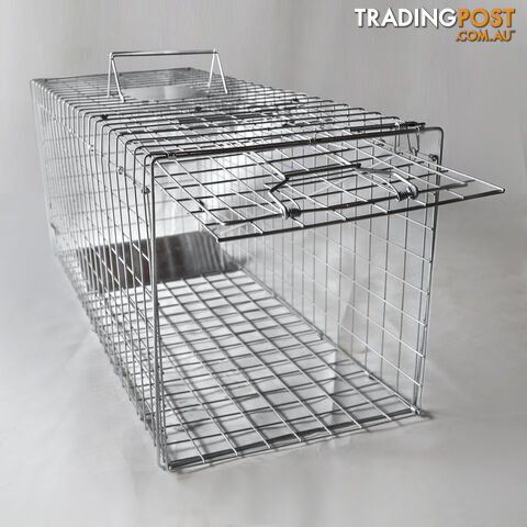 Humane Animal Trap Cage 94 x 34 x 36cm Silver