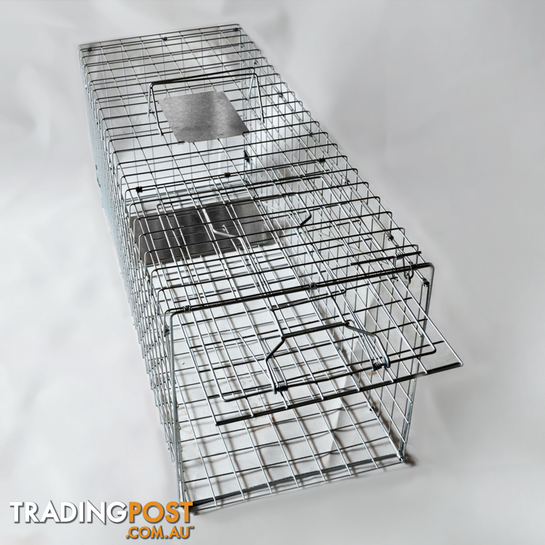 Humane Animal Trap Cage 94 x 34 x 36cm Silver