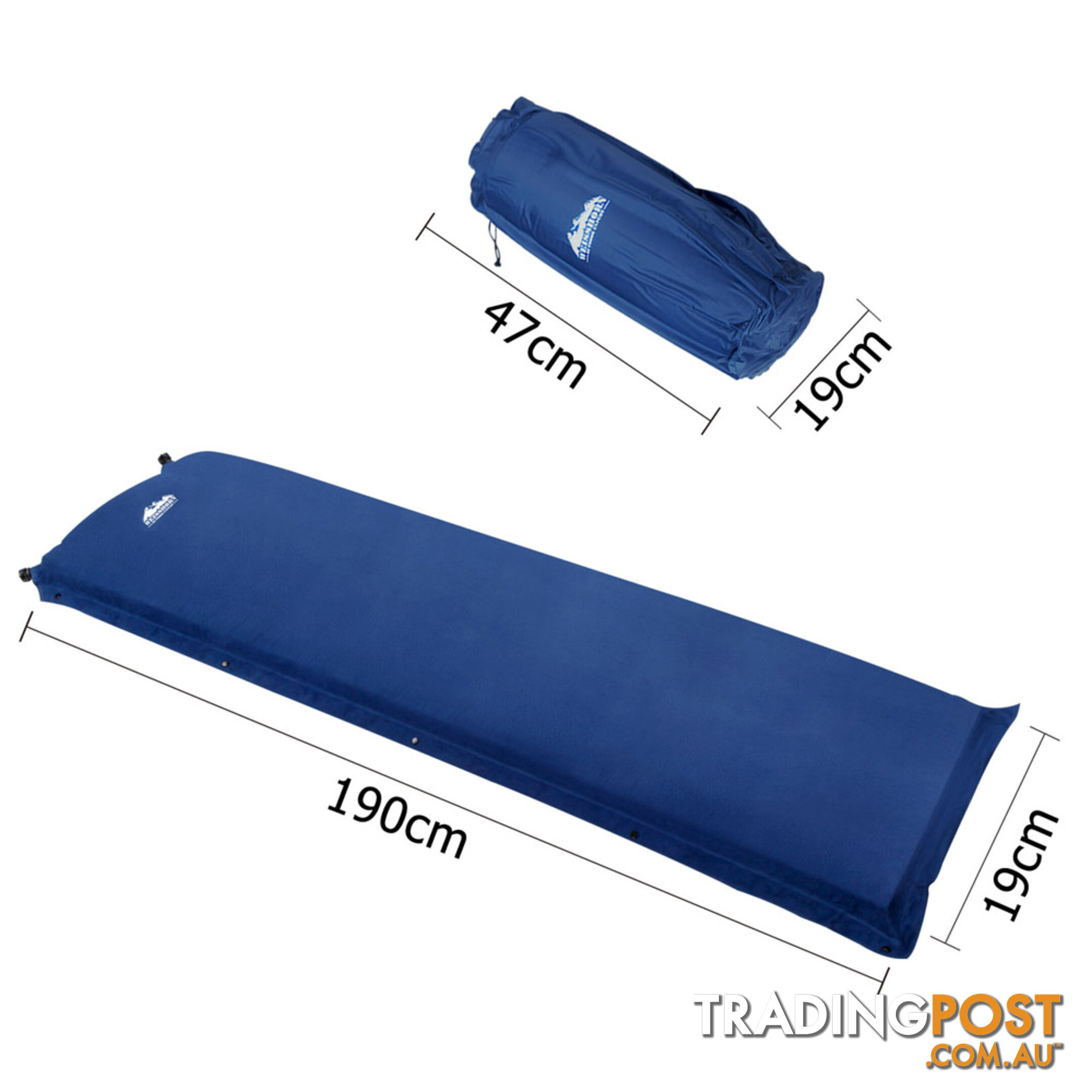 Self inflating Mattress Single 8cm Blue