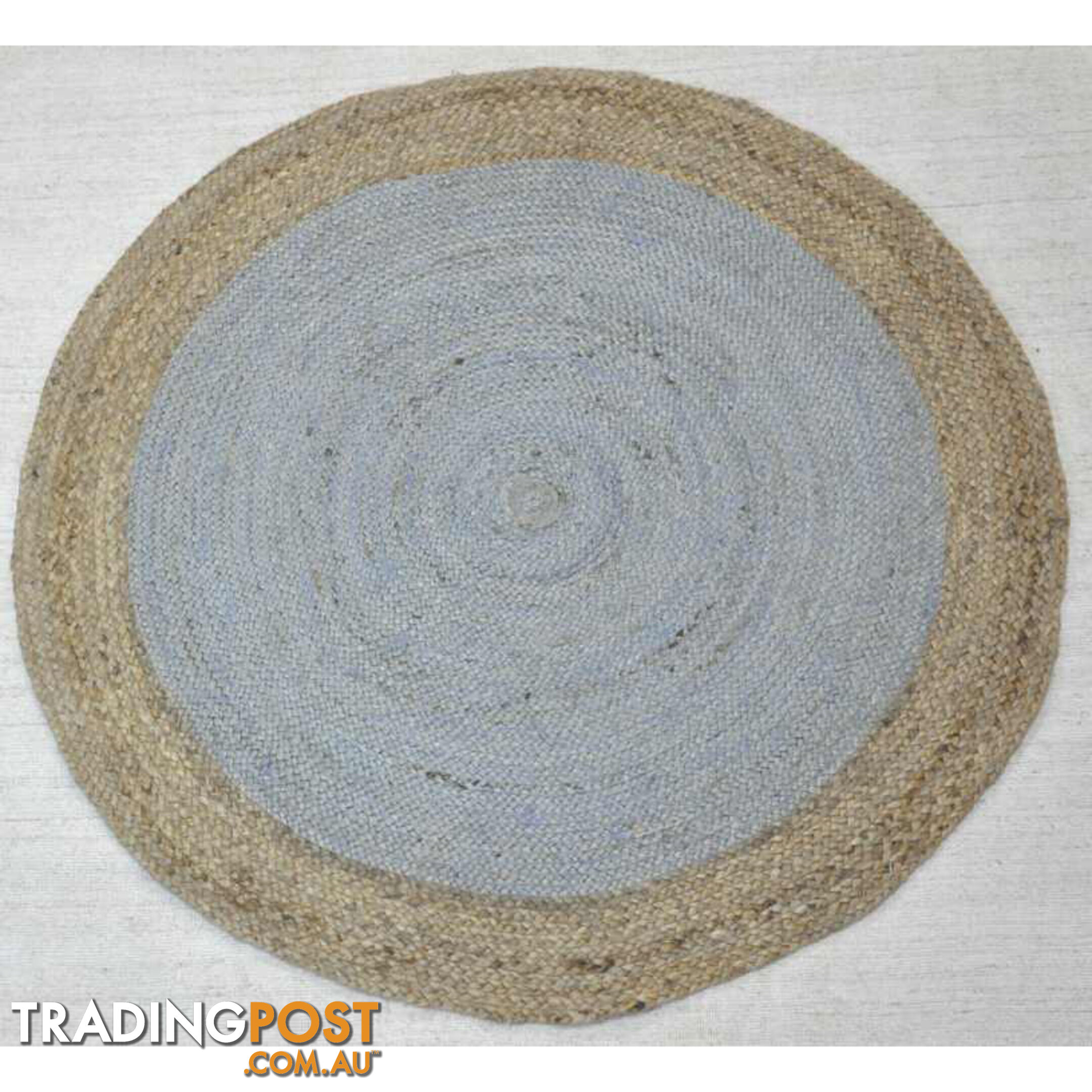 Jute Round Grey Rug Grey & Natural 120x120cm