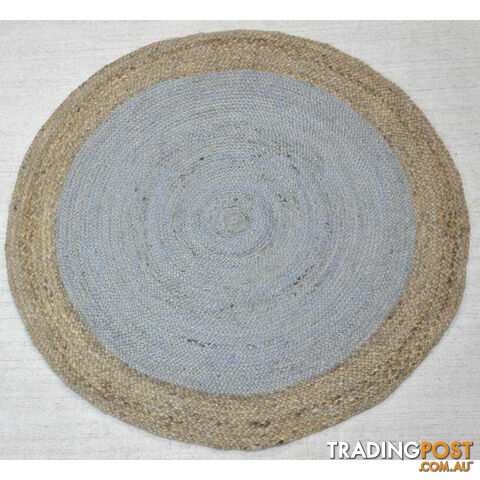 Jute Round Grey Rug Grey & Natural 120x120cm