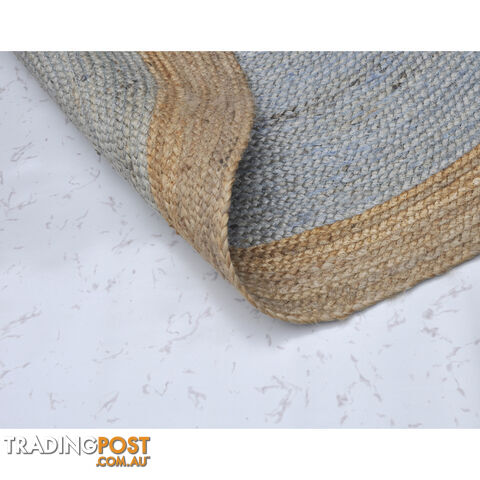 Jute Round Grey Rug Grey & Natural 120x120cm