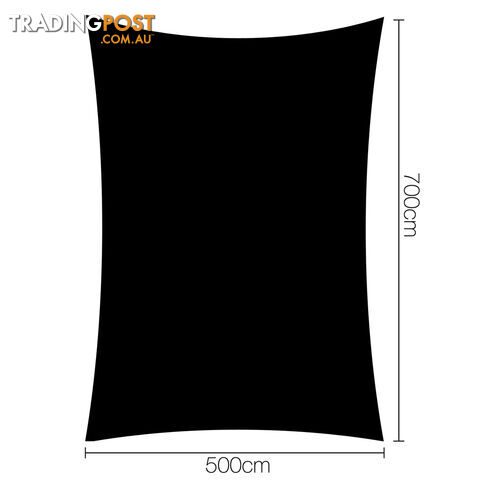 Heavy Duty 280GSM Shade Sail Canopy 5 x 7 M Black