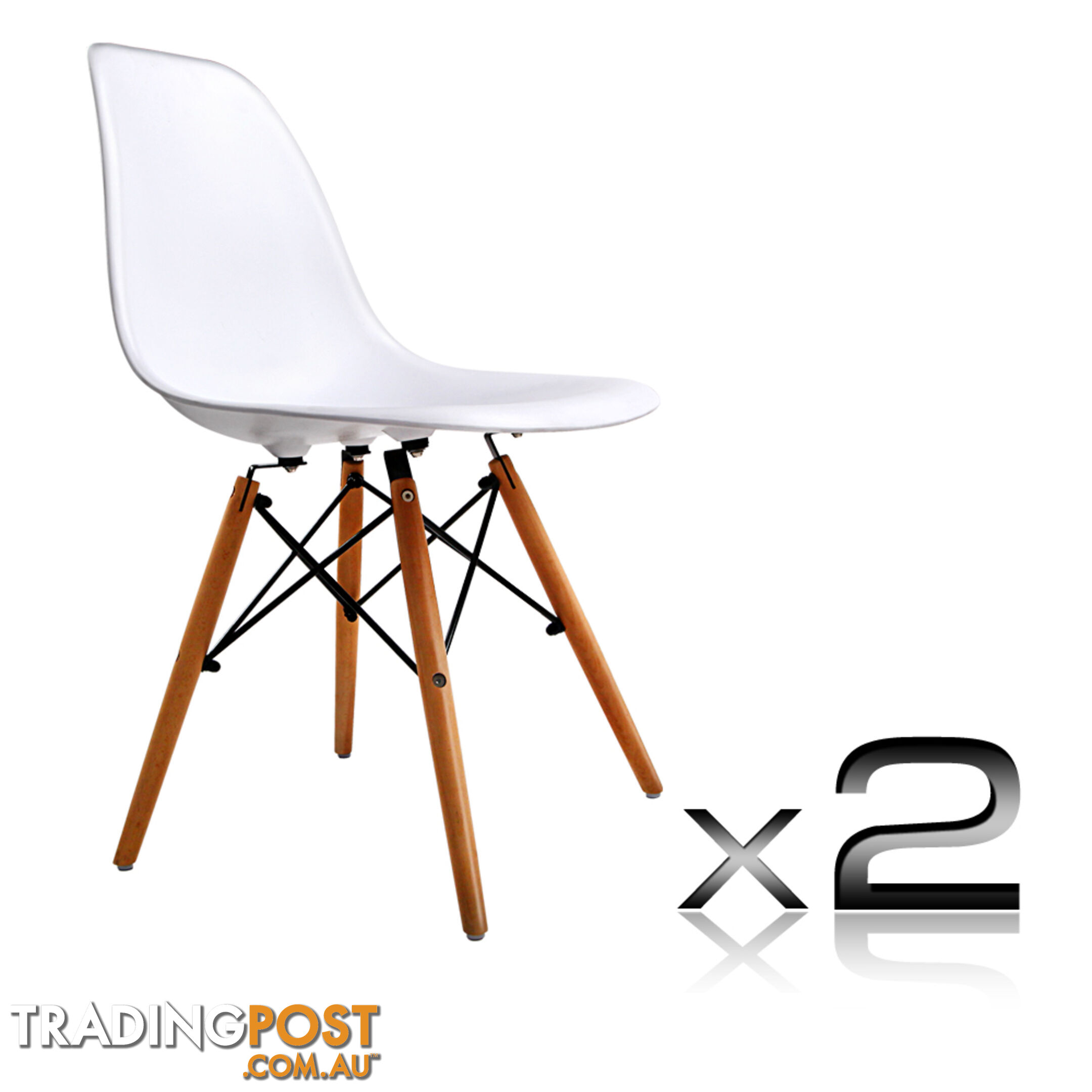 Set of 2 Dining Chair White