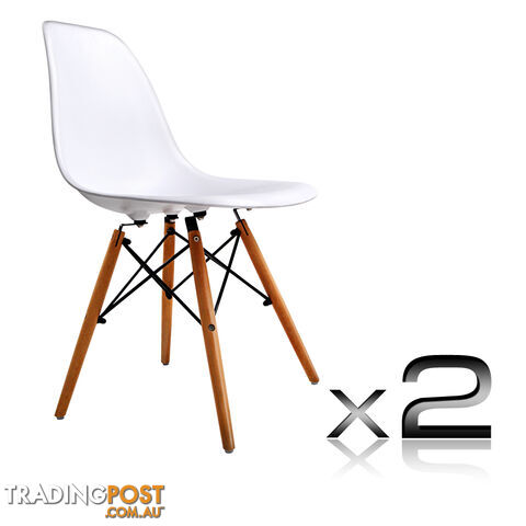 Set of 2 Dining Chair White