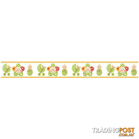 Smiley Flower Face Wall Border Stickers - Totally Movable