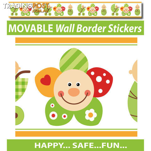 Smiley Flower Face Wall Border Stickers - Totally Movable