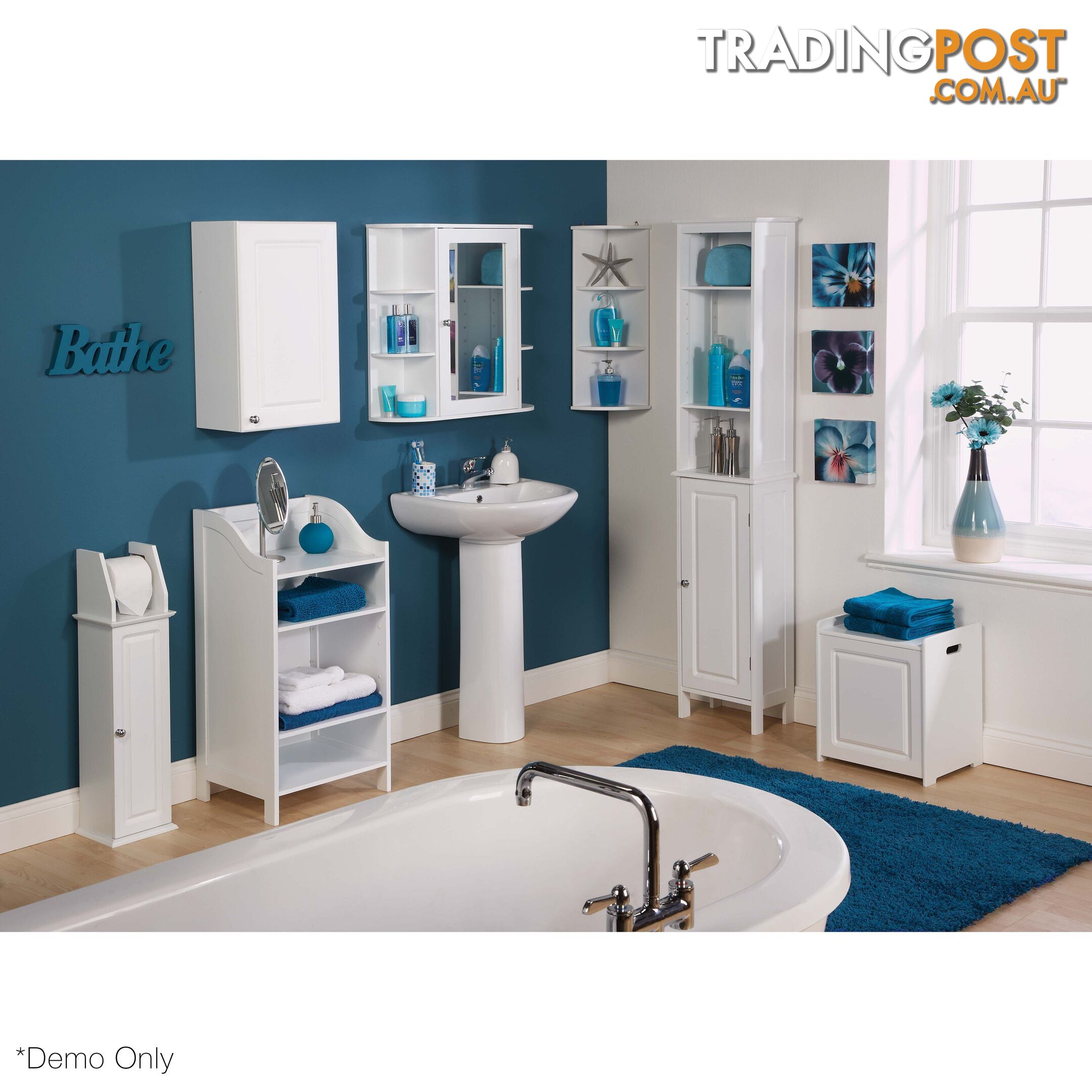 Dignity Tall Bathroom Unit in WHITE