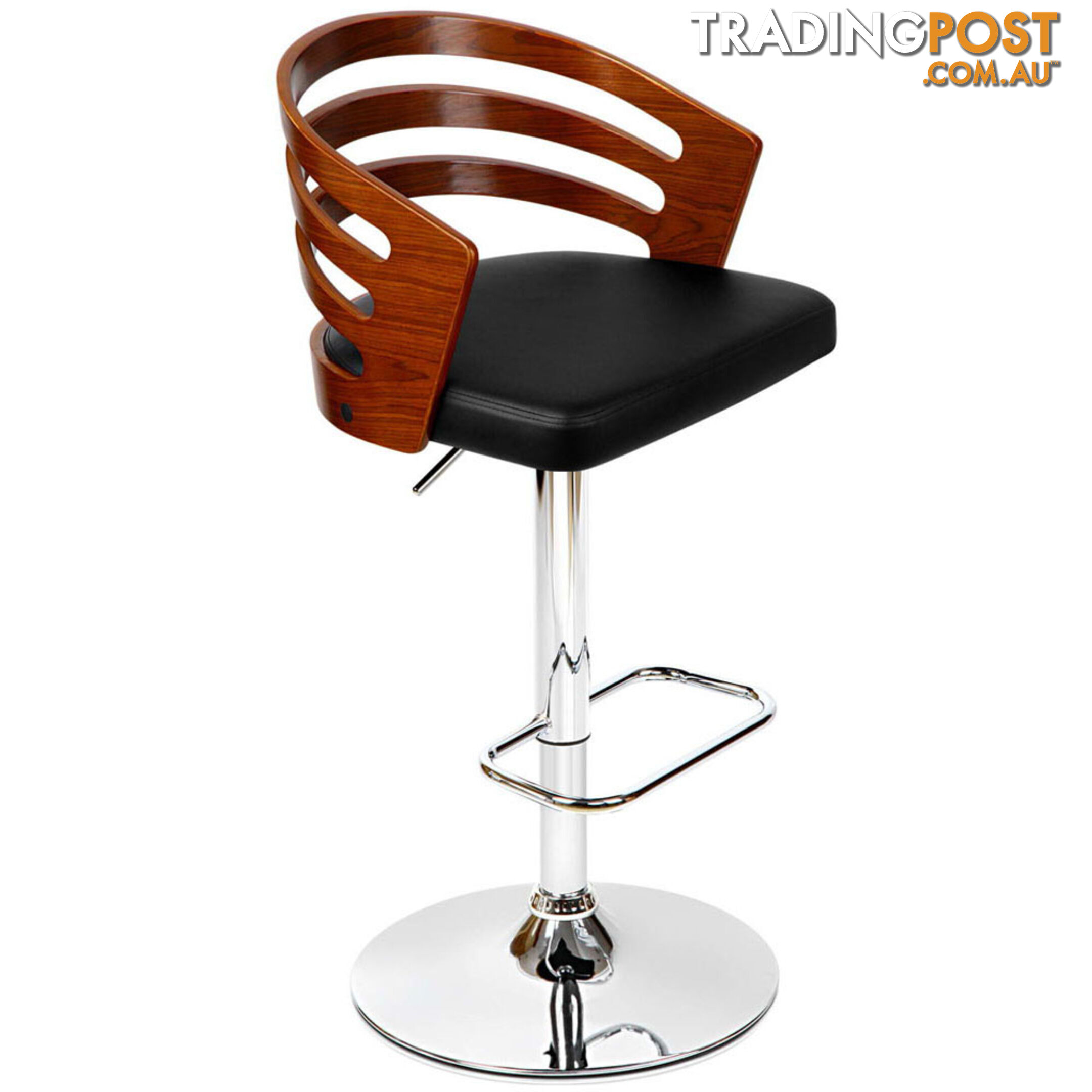 Wooden Bar PU Leather Stool