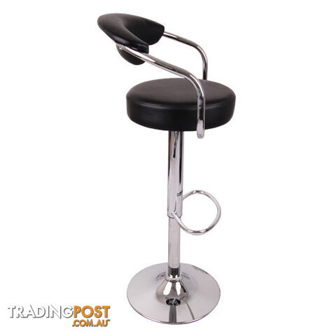 Set of 2 PU Leather Kitchen Bar Stool Black - photo 4 of 5