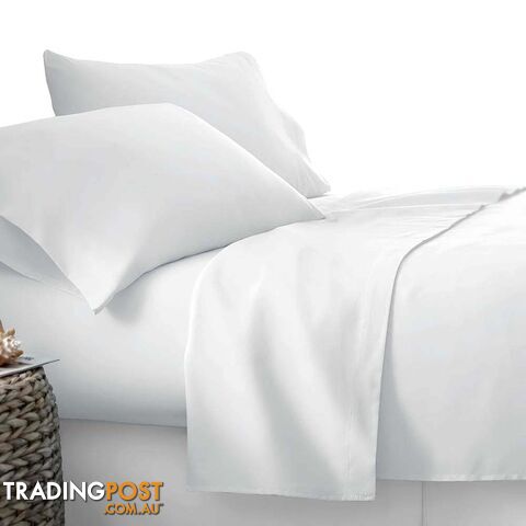 4 Piece Microfibre Sheet Set Double_ White