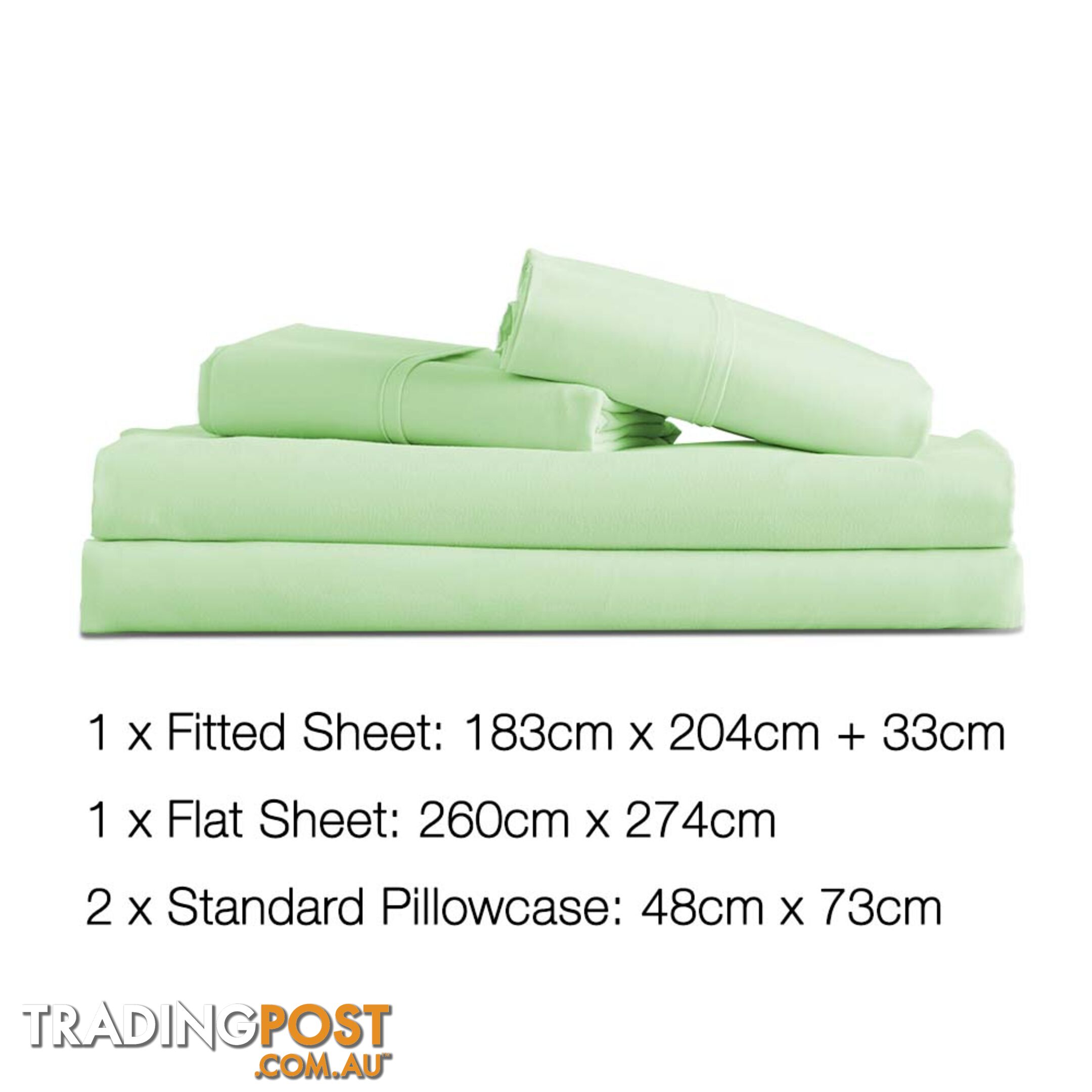 4 Piece Microfibre Sheet Set King _ Green