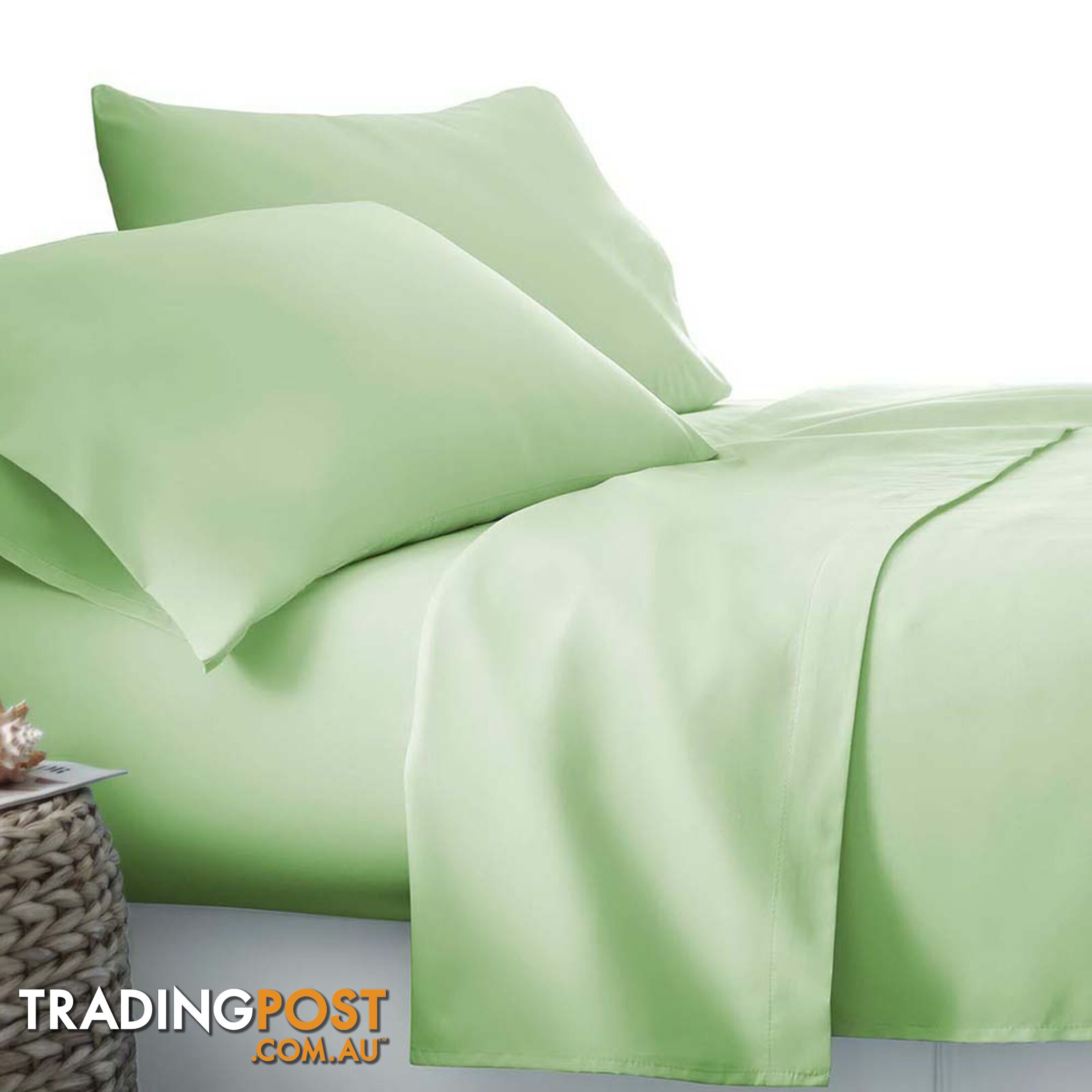 4 Piece Microfibre Sheet Set King _ Green