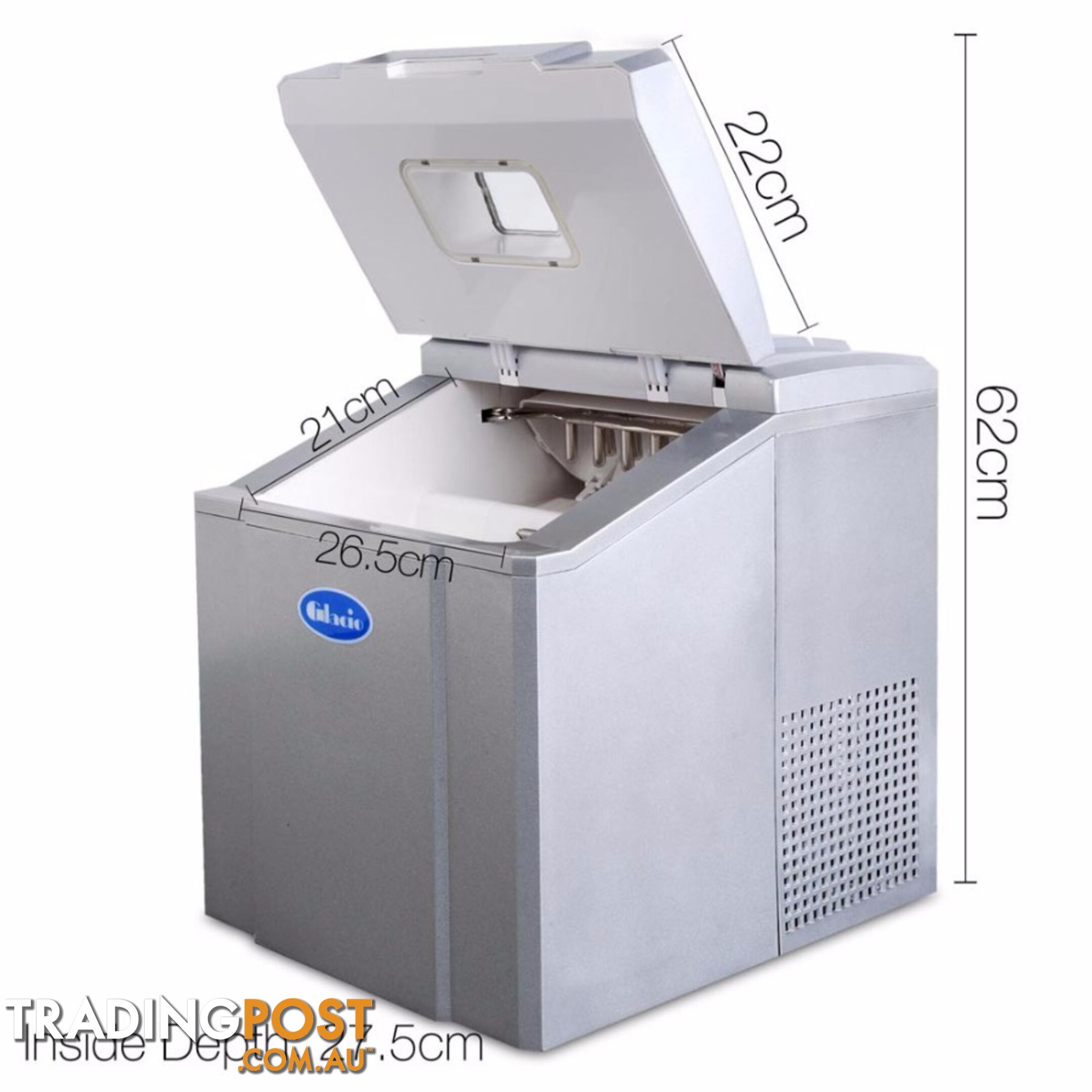 Portable Ice Cube Maker Machine 20KG Silver