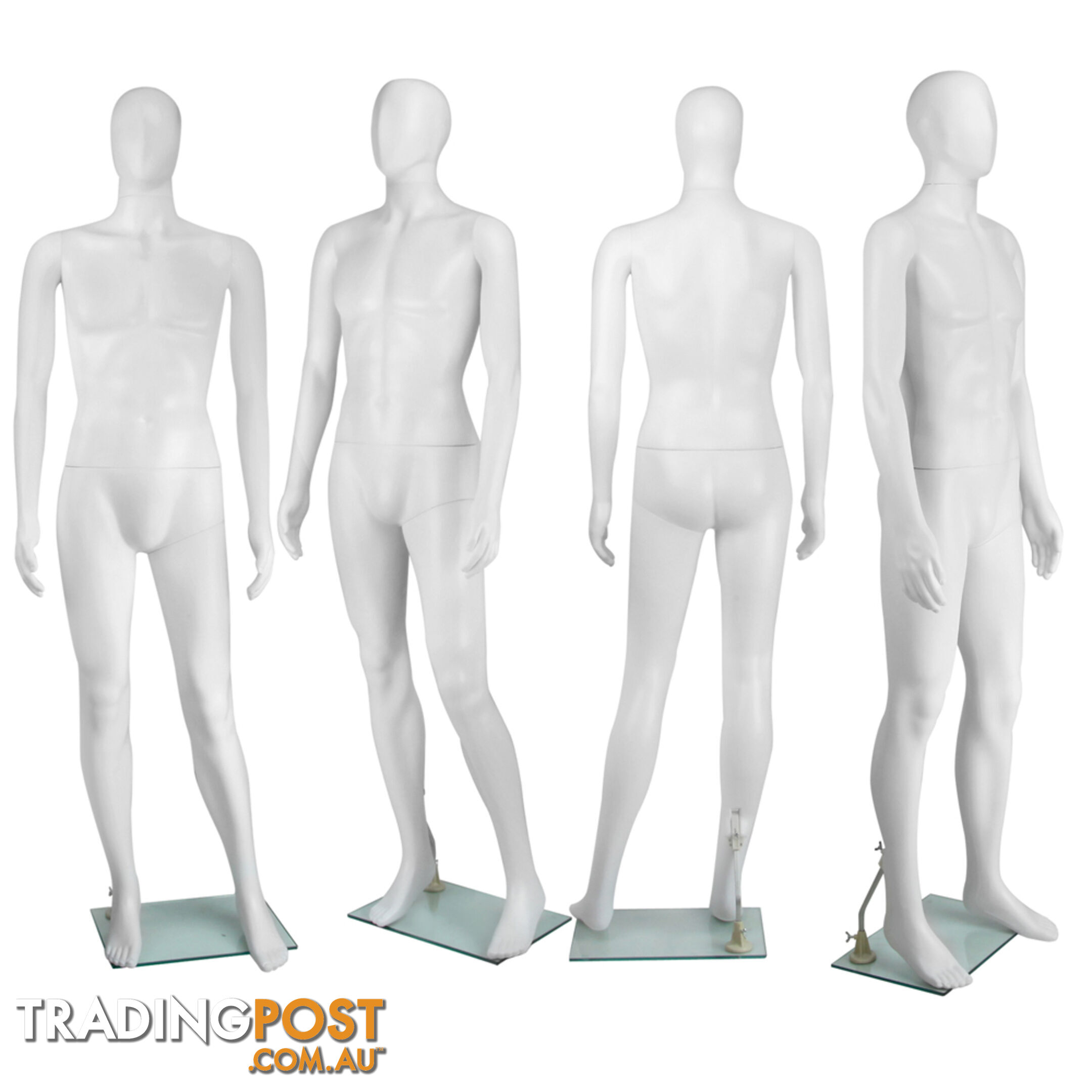 Full Body Male Mannequin Cloth Display Tailor Dressmaker White 186cm