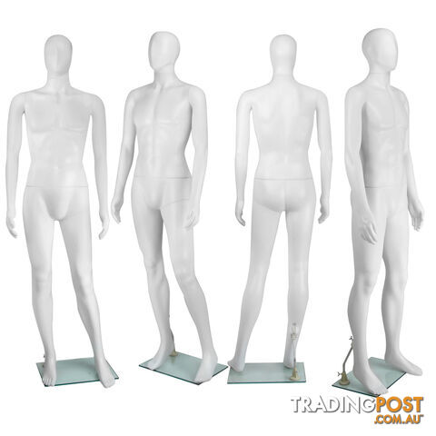 Full Body Male Mannequin Cloth Display Tailor Dressmaker White 186cm