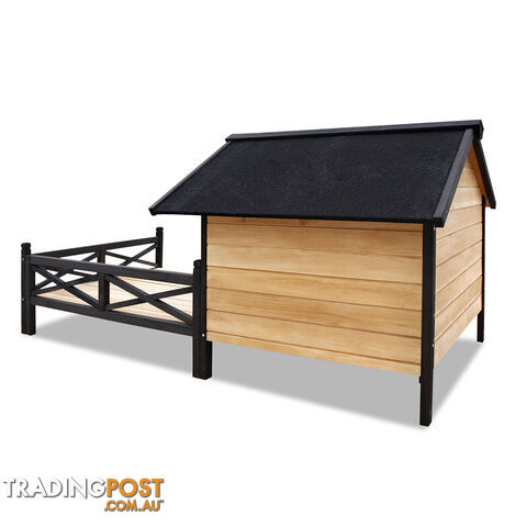 Dog Kennel with Patio - Black