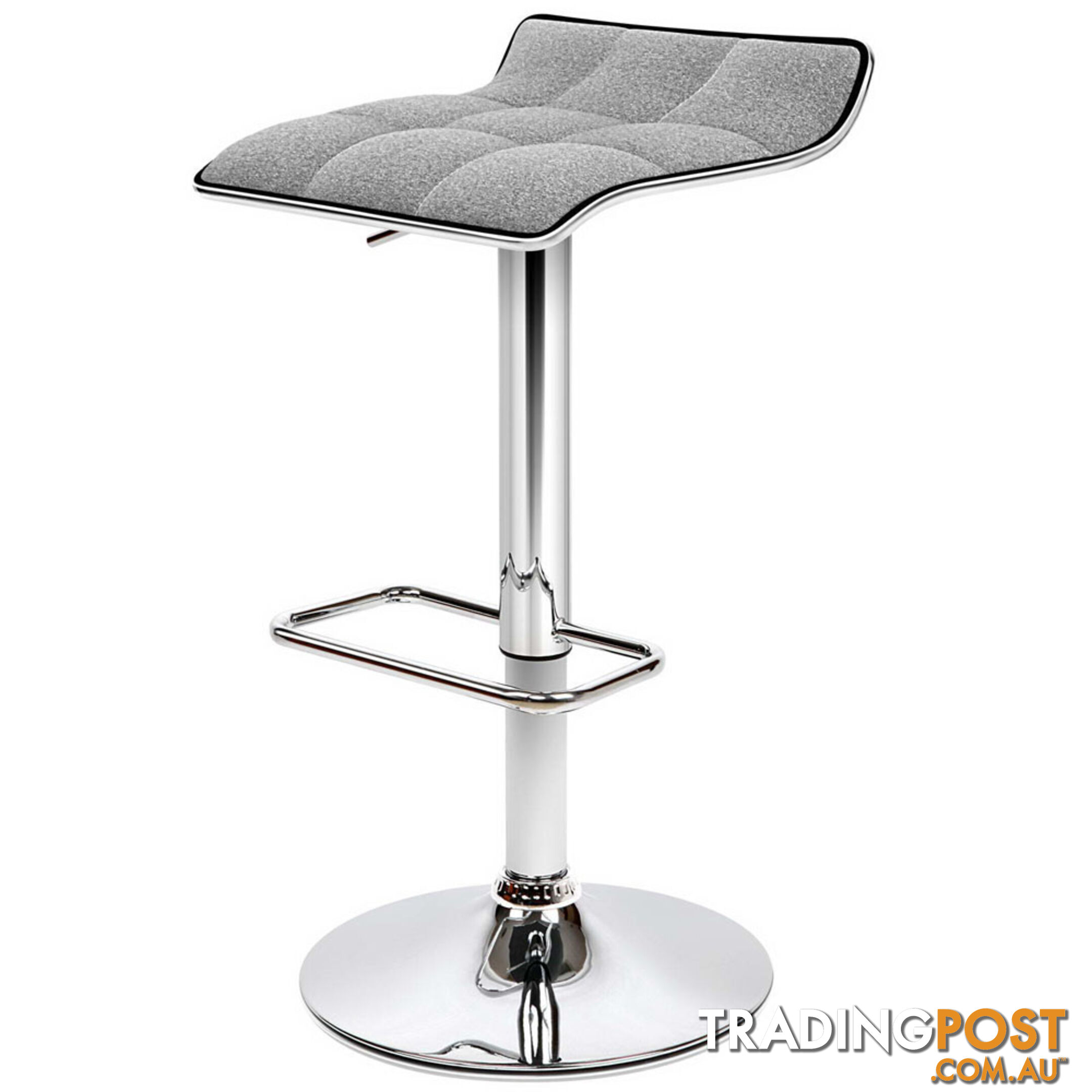 Set of 2 Fabric Bar Stools - Grey