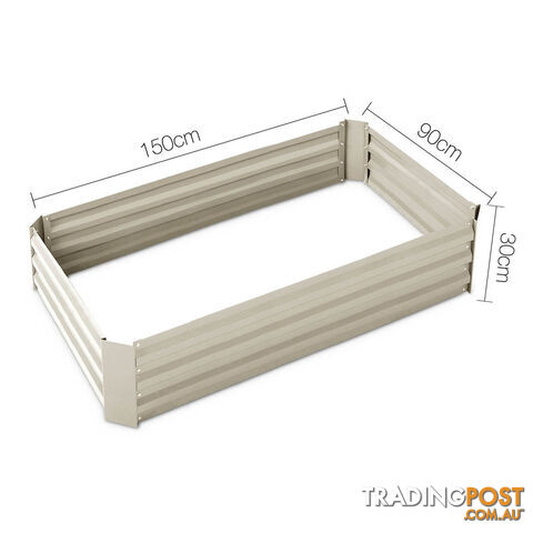 Galvanised Raised Garden Bed - 150 x 90 x 30cm - Cream - photo 2 of 7