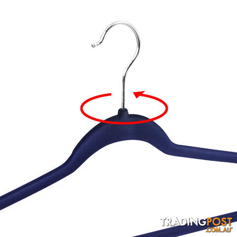 Set of 100 Slim Navy Velvet Hangers