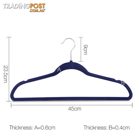 Set of 100 Slim Navy Velvet Hangers