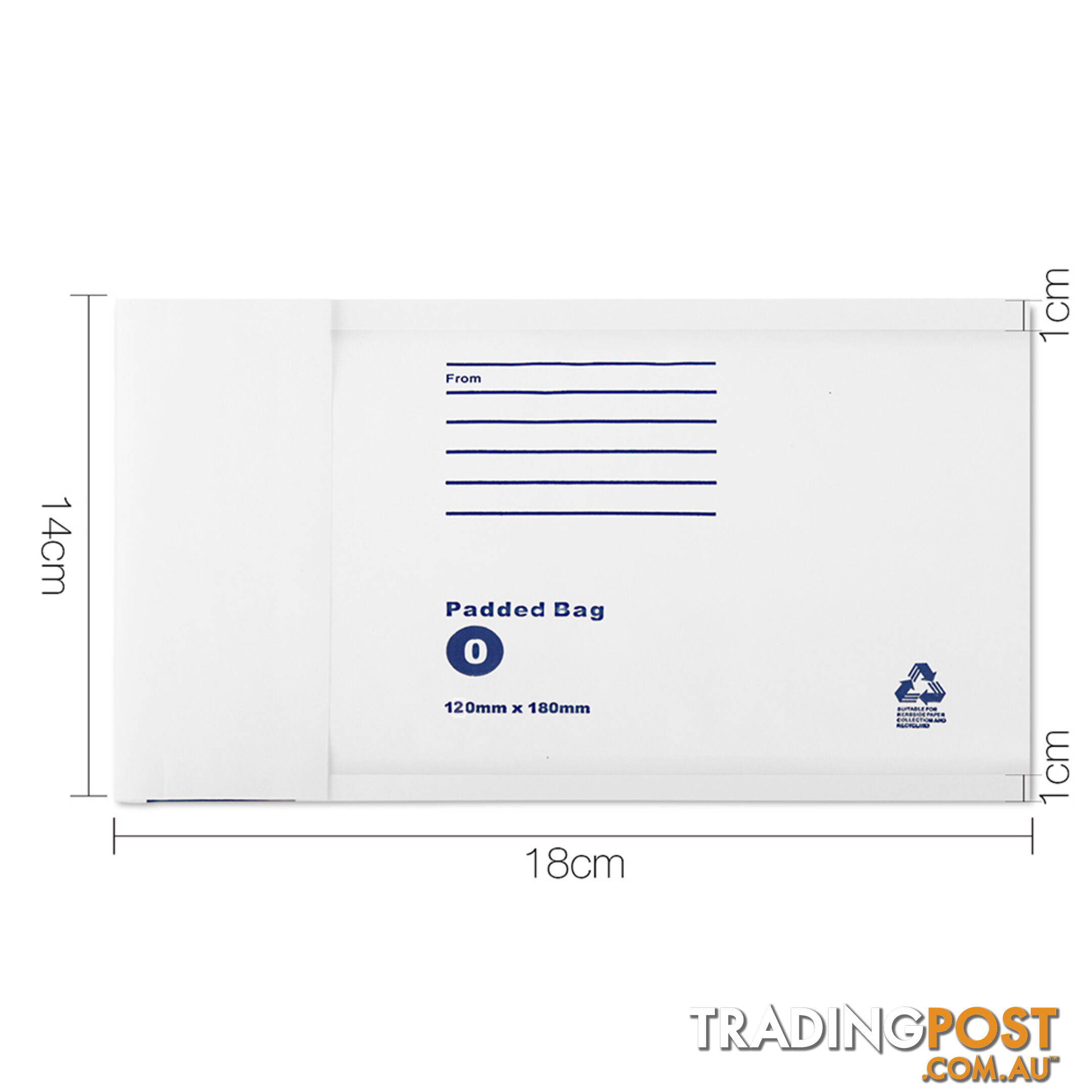 Set of 200 Bubble Padded Mailer Bag - 120mm x 180mm