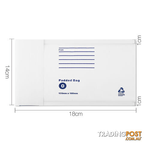 Set of 200 Bubble Padded Mailer Bag - 120mm x 180mm