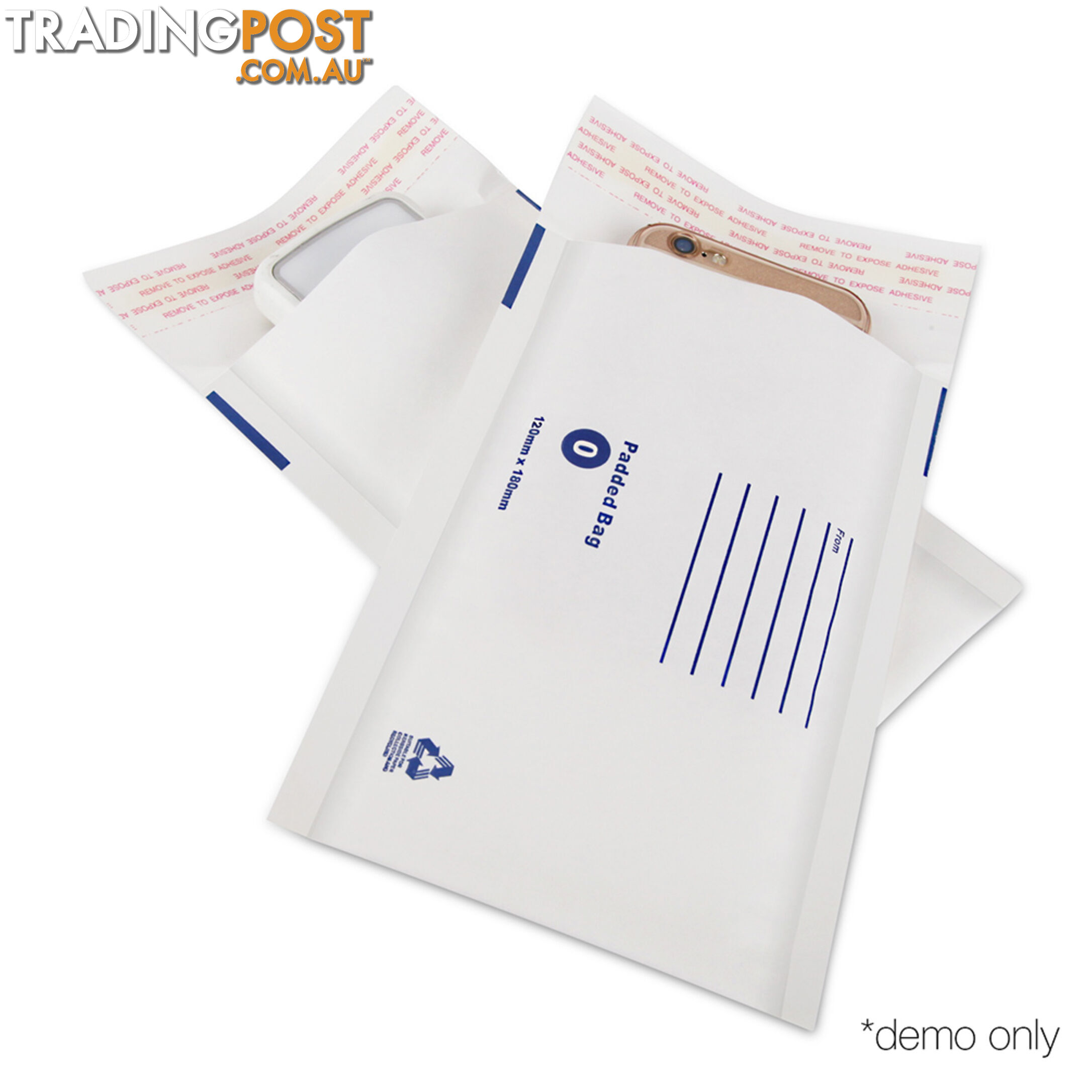 Set of 200 Bubble Padded Mailer Bag - 120mm x 180mm