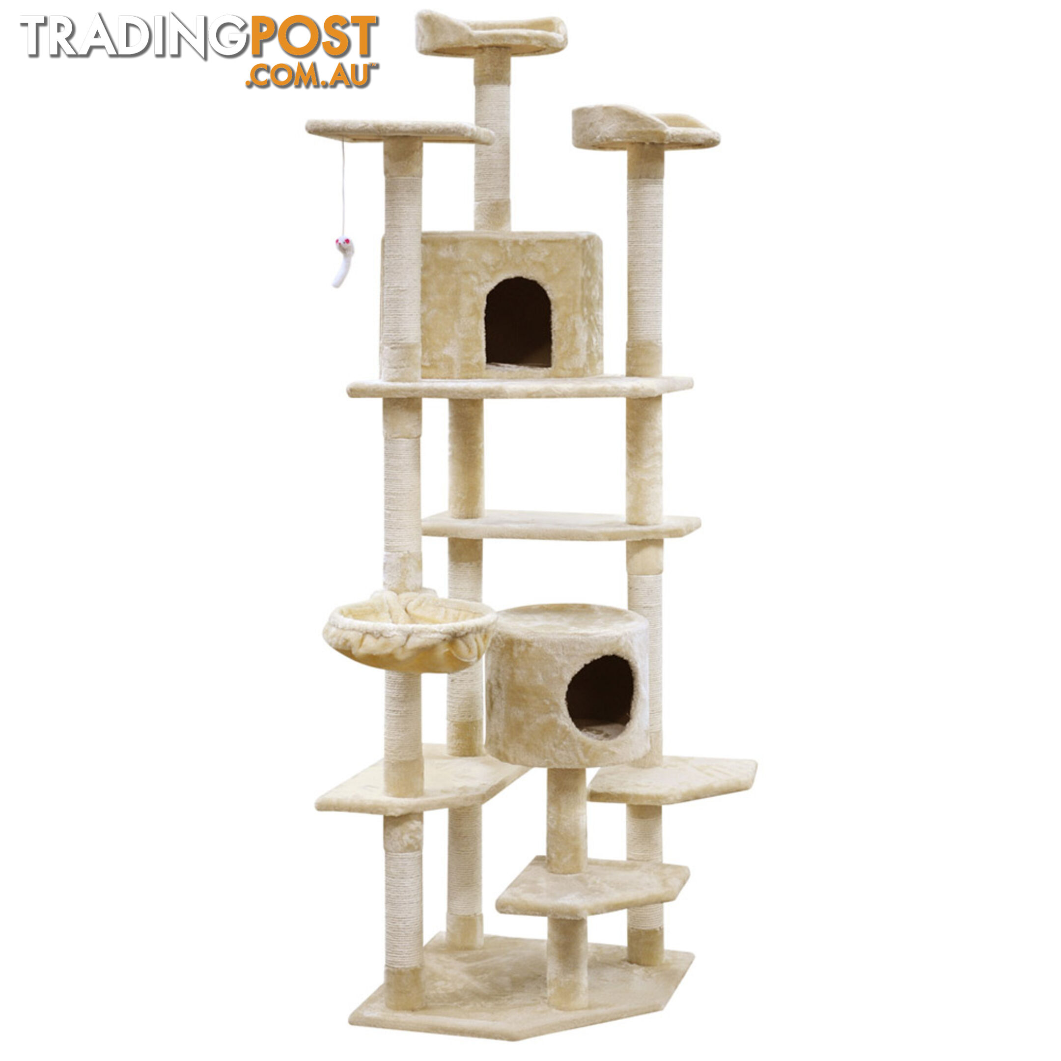 Cat Scratching Poles Post Furniture Tree House Beige