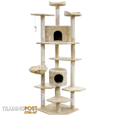 Cat Scratching Poles Post Furniture Tree House Beige