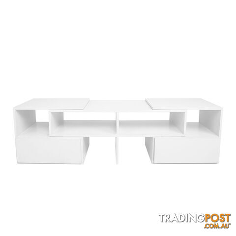 TV Stand Entertainment Unit Adjustable Cabinet White