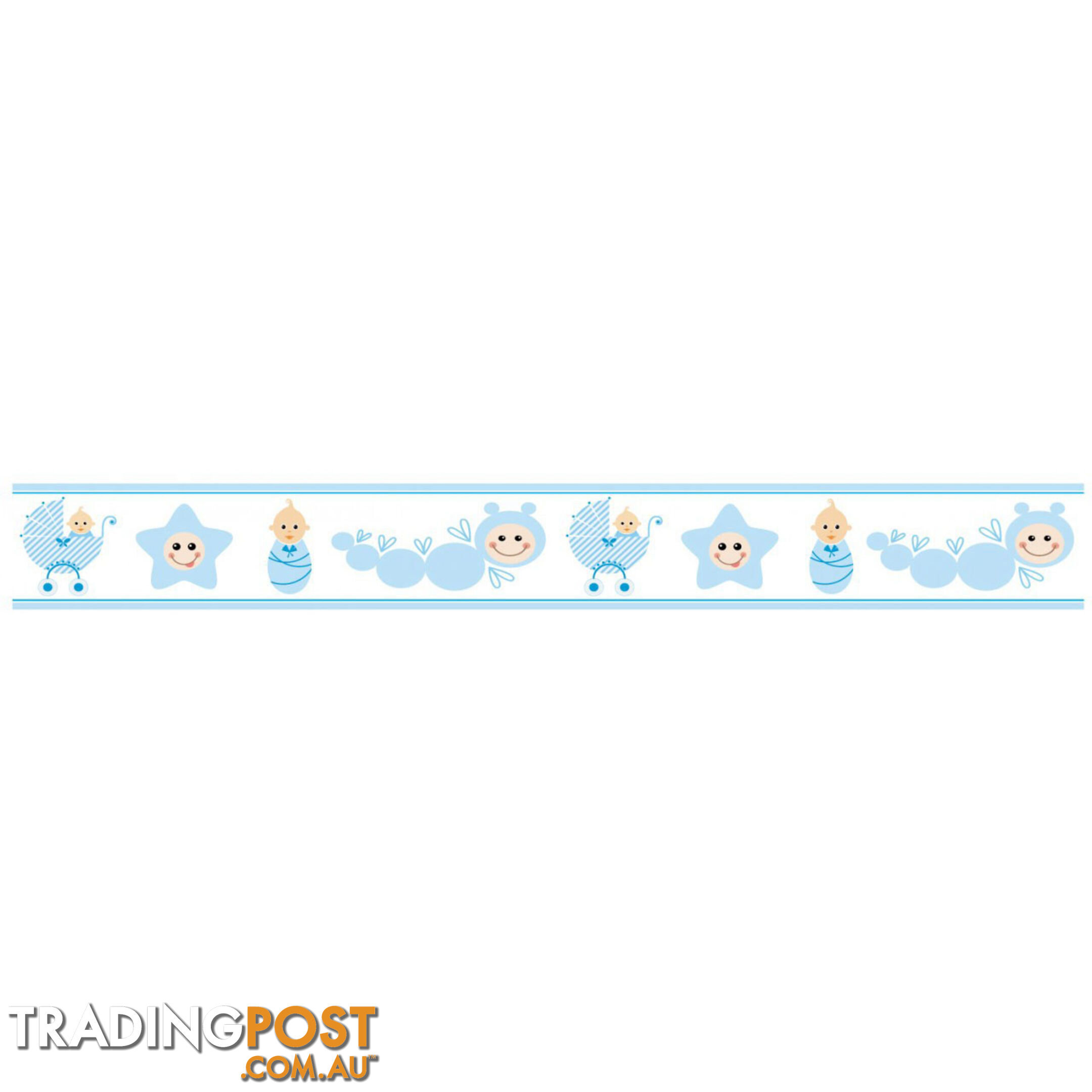 Blue Baby Caterpillar Wall Border Stickers - Totally Movable