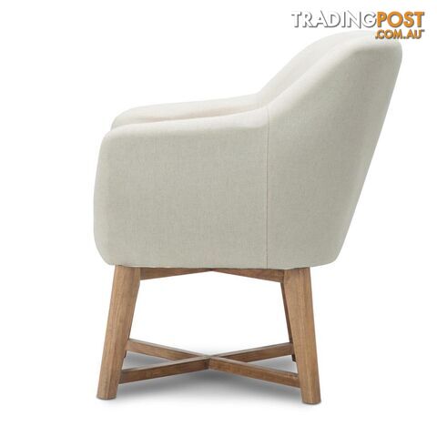 Fabric Tub Lounge Armchair - Beige