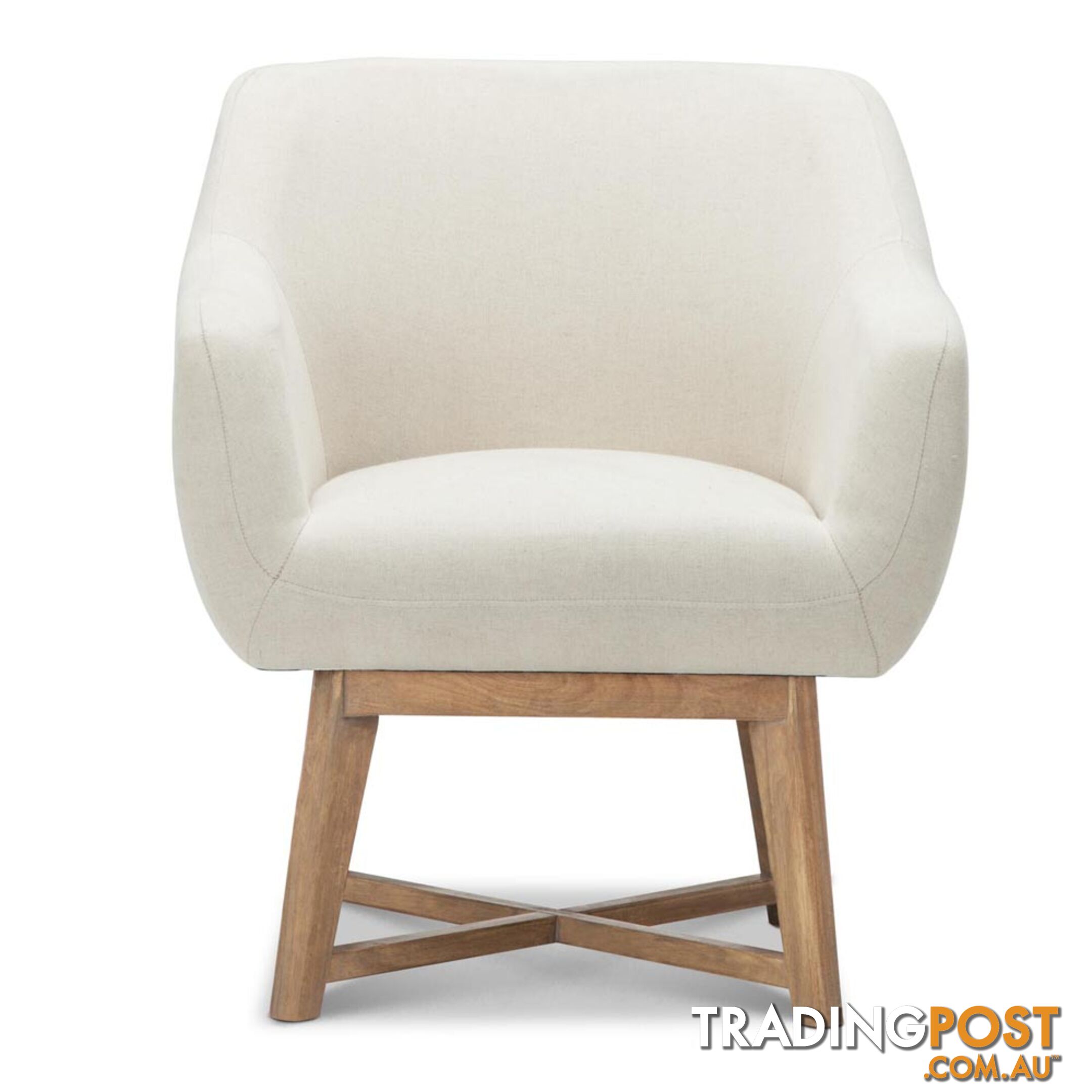 Fabric Tub Lounge Armchair - Beige