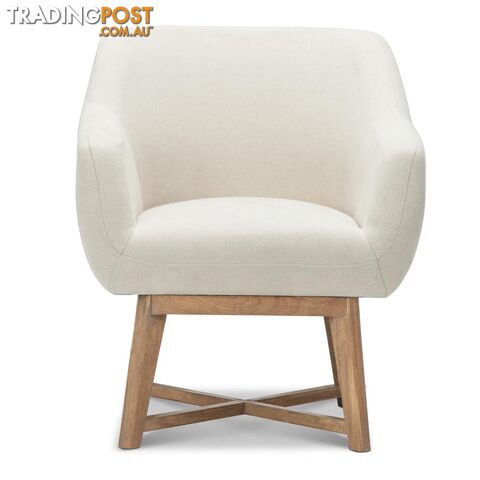 Fabric Tub Lounge Armchair - Beige