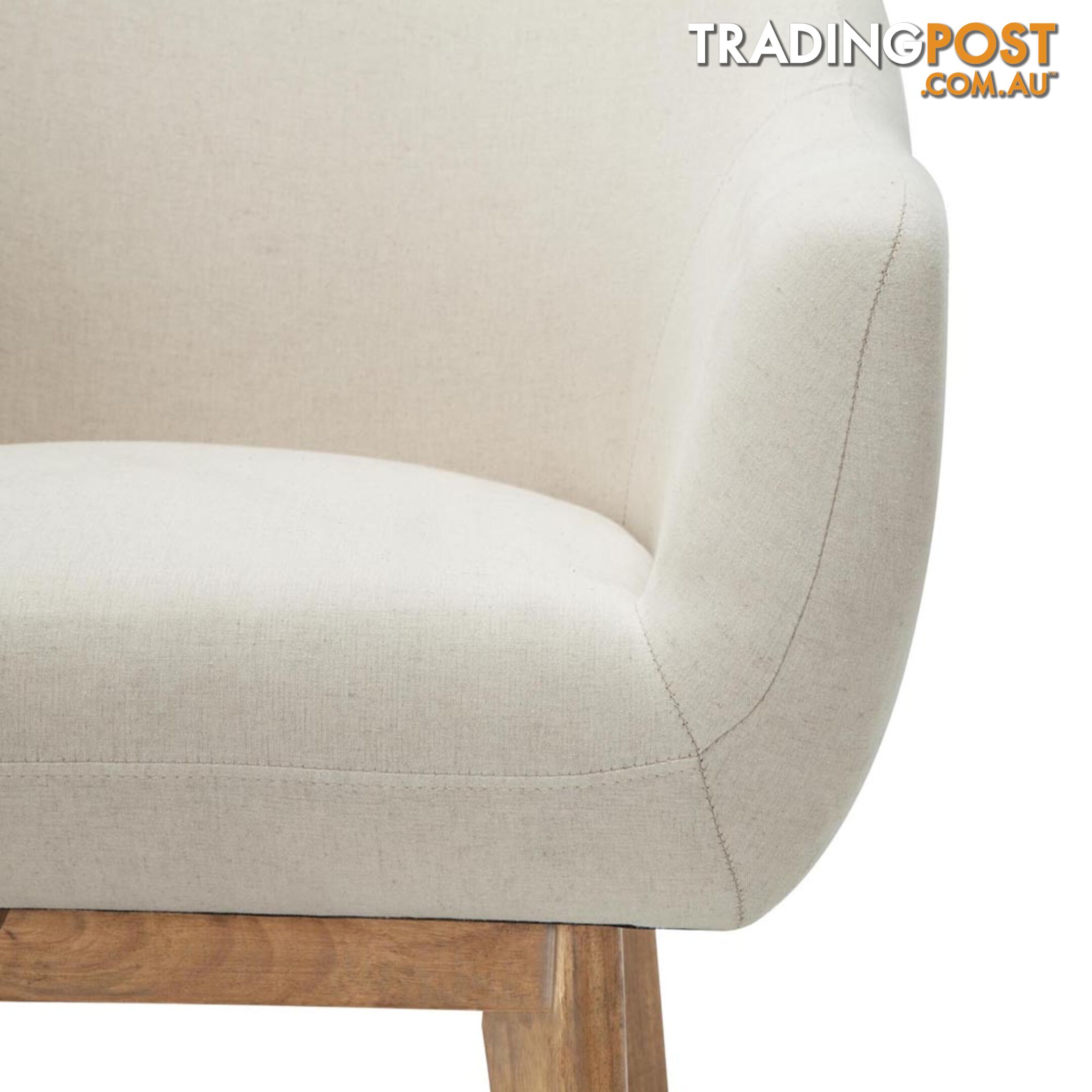 Fabric Tub Lounge Armchair - Beige