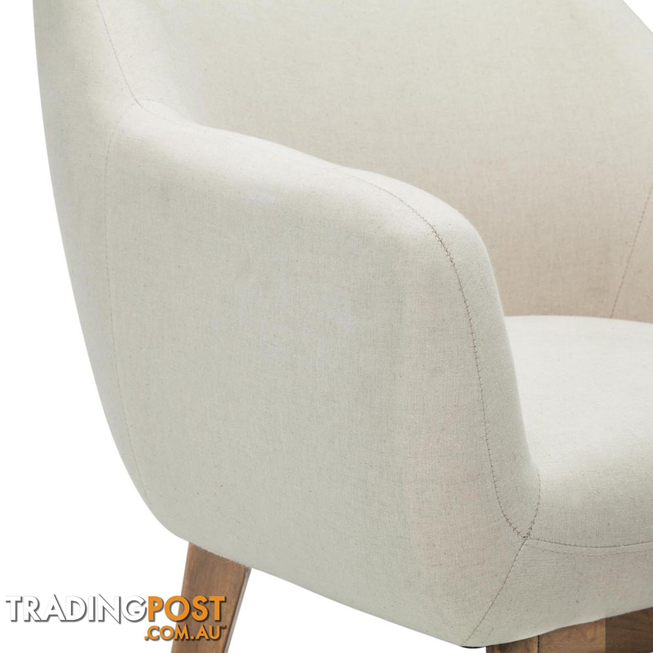 Fabric Tub Lounge Armchair - Beige