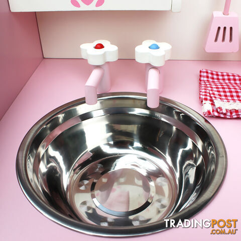 Children Wooden Kitchen Play Set Pink - photo 4 of 7