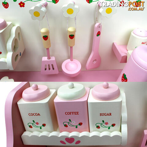 Children Wooden Kitchen Play Set Pink - photo 5 of 7