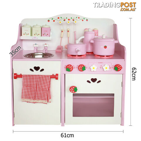 Children Wooden Kitchen Play Set Pink - photo 2 of 7