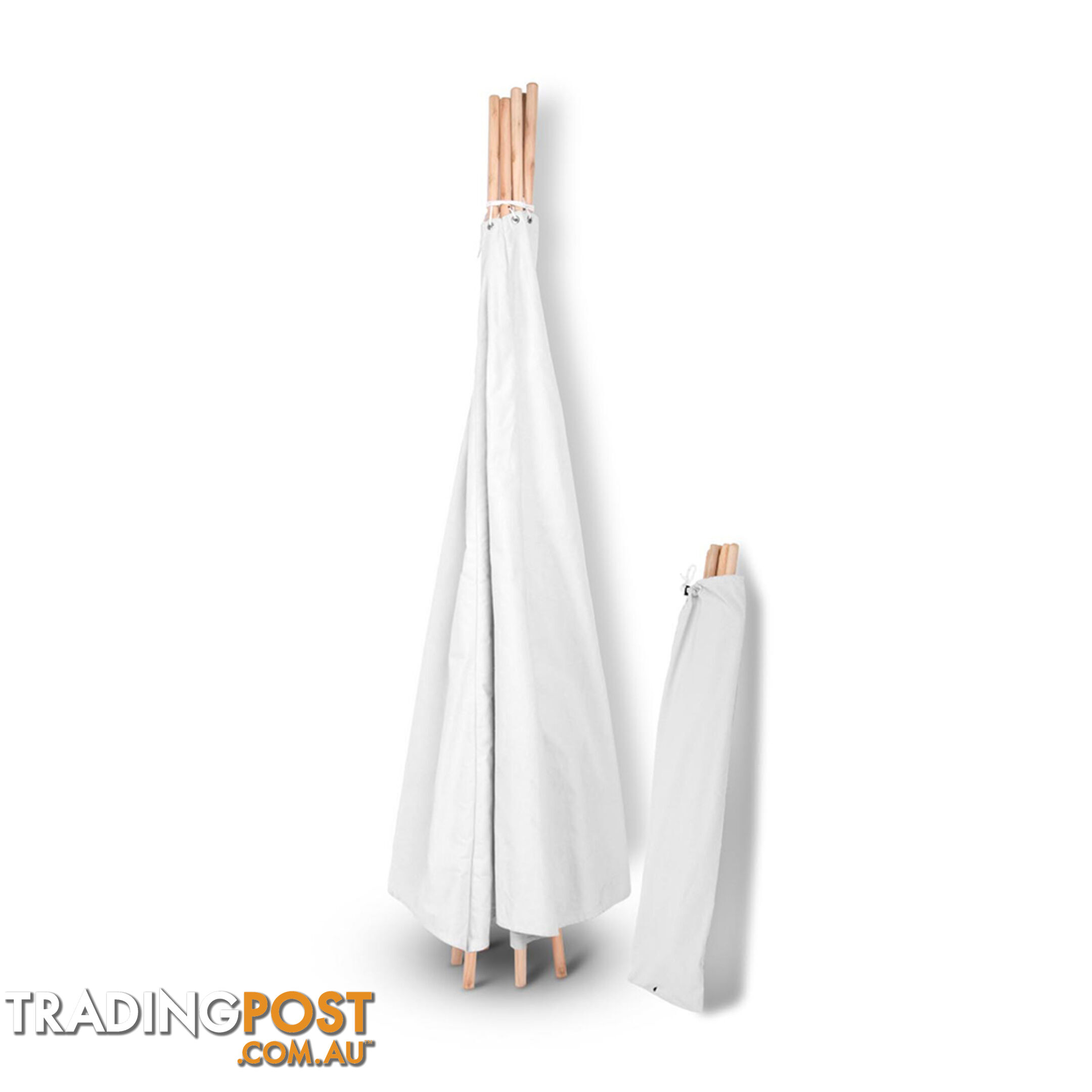 White Kids 6 Pole Teepee Canvas Tent