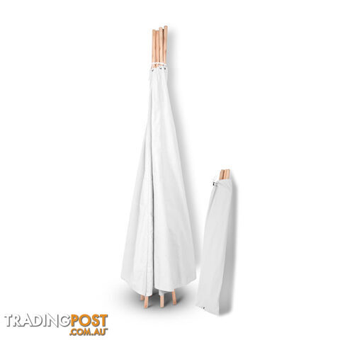 White Kids 6 Pole Teepee Canvas Tent