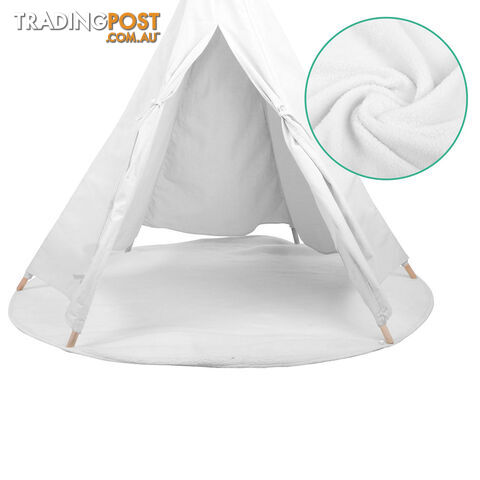 White Kids 6 Pole Teepee Canvas Tent