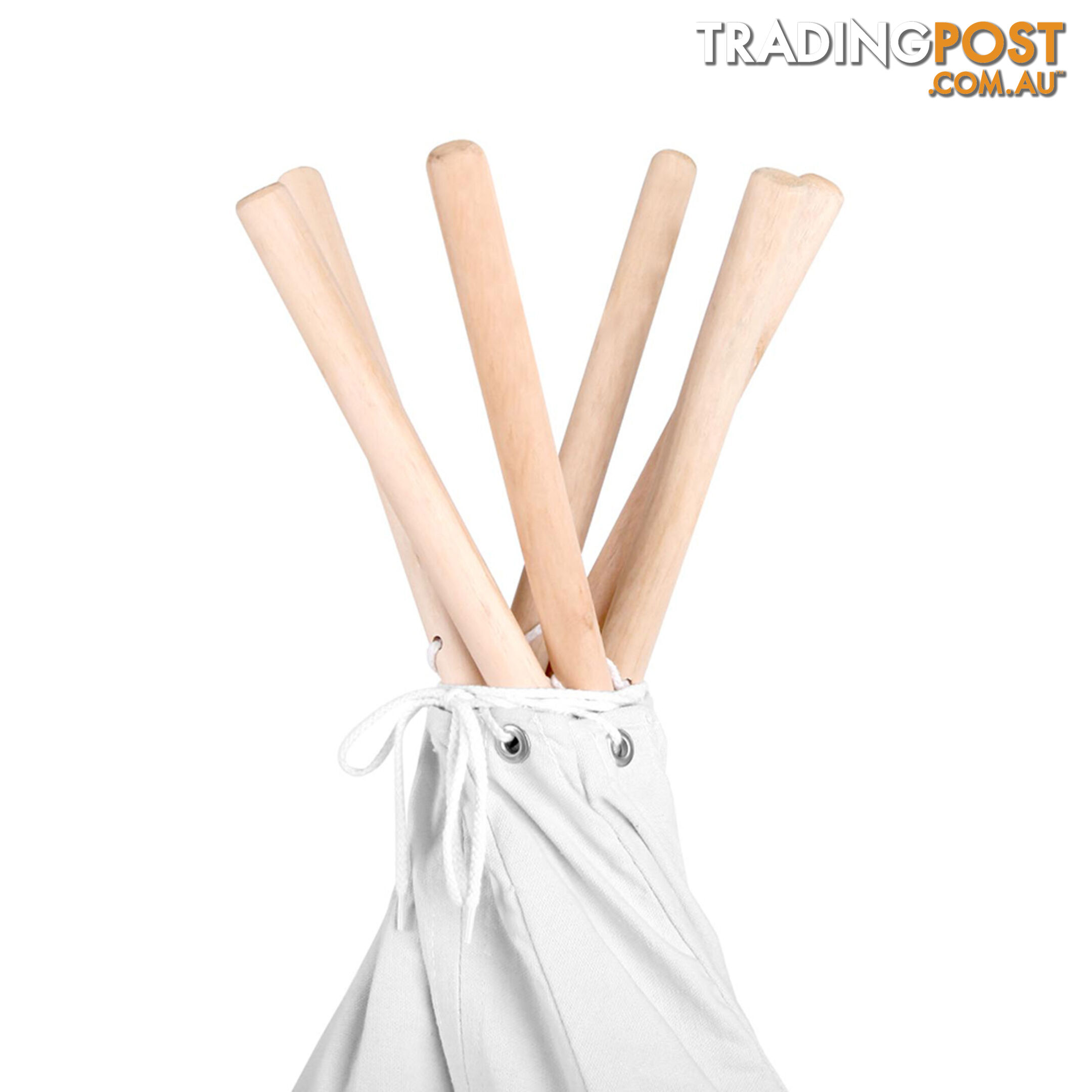 White Kids 6 Pole Teepee Canvas Tent