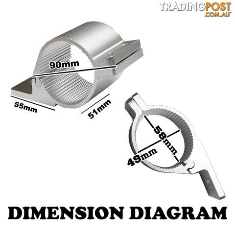 PAIR Silver Bullbar Mounting Bracket Clamp 49-54mm For LED Light Bar HID ARB - photo 4 of 4