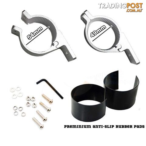 PAIR Silver Bullbar Mounting Bracket Clamp 49-54mm For LED Light Bar HID ARB - photo 3 of 4