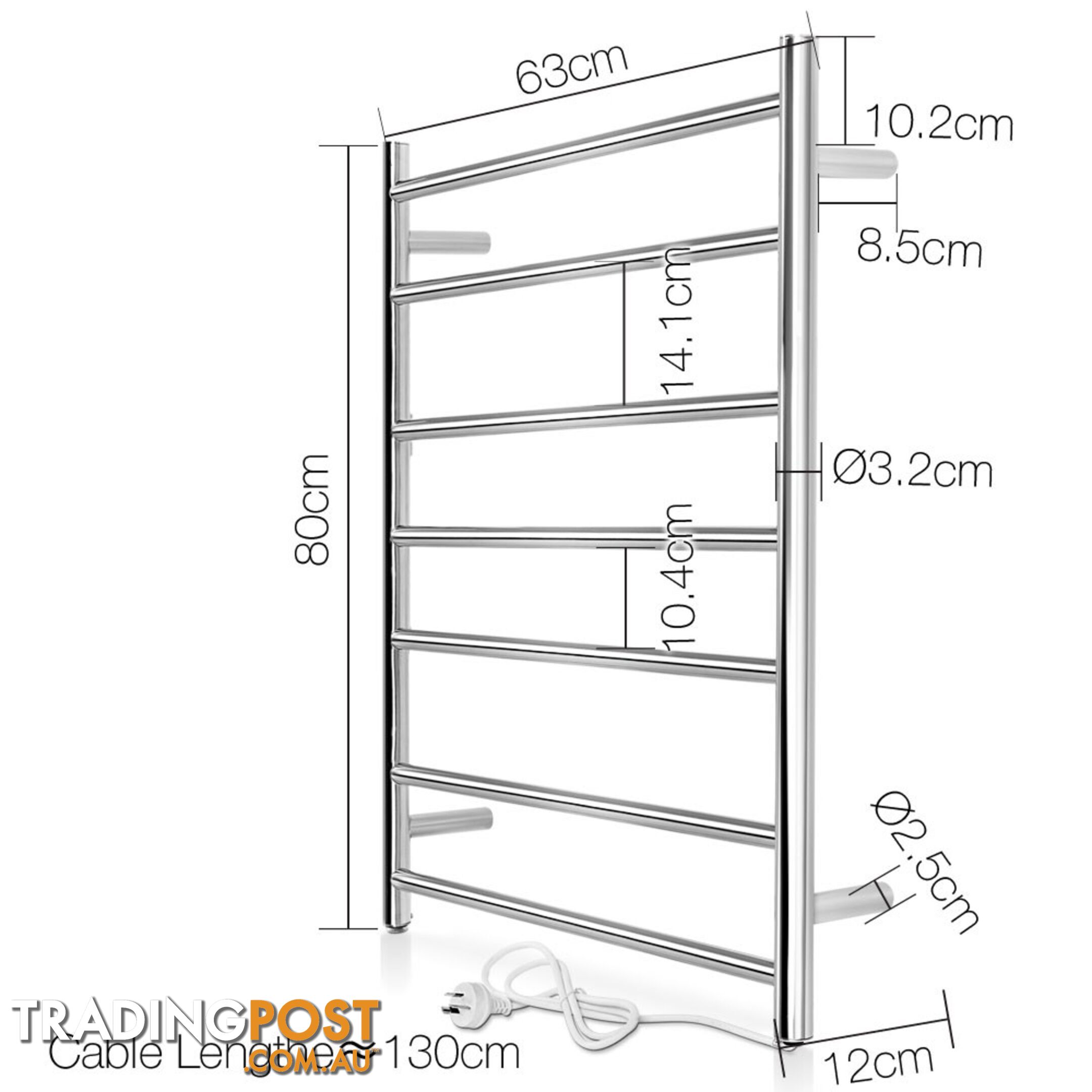 Electric Heated Towel Rack Warmer Rail Bar Bathroom